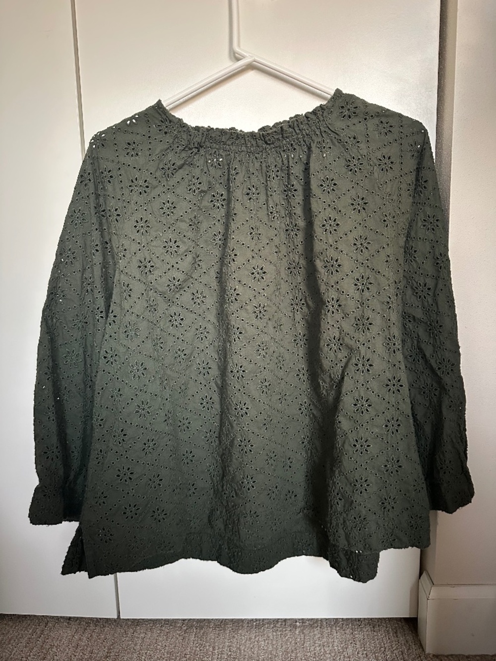 Gap | Olive Green Eyelet Blouse